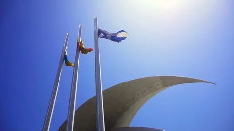 The camera takes a big stadium Stock Footage 71525787