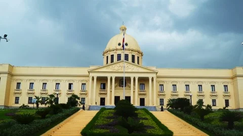 The camera takes a large building capitol Stock Footage 72137411