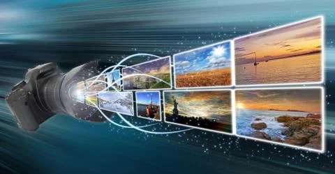 Camera taking pictures 스톡 일러스트