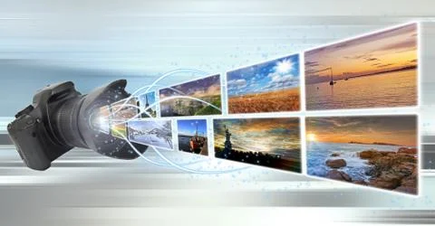 Camera taking pictures Illustrazione stock