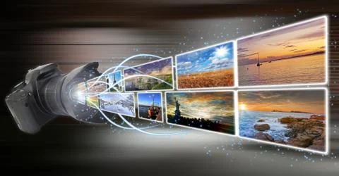 Camera taking pictures Иллюстрация