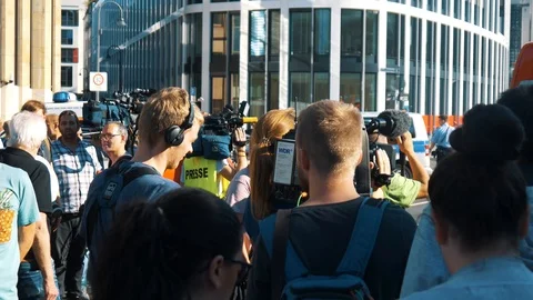 Camera Teams At Cologne Central Station Stock Footage 96468374