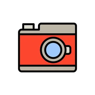 Camera, technology icon. Simple color with outline vector elements of hipster Stock Illustration