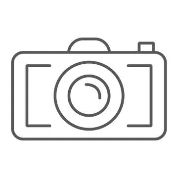 Camera thin line icon, photography and shoot, photo sign, vector graphics, a Stock Illustration