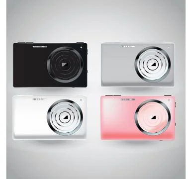 Camera in three colors Stock Illustration