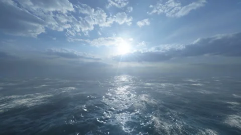 Camera Tilt Over Rough Sea Against Blue Sky Vidéo 149177843