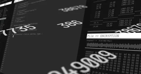 Camera tilting and panning revealing numeric plane, numerals drifting, panels Stock Footage 328225173