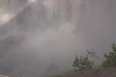 Camera tilts down closeup of Kaieteur falls Stock Footage 286341