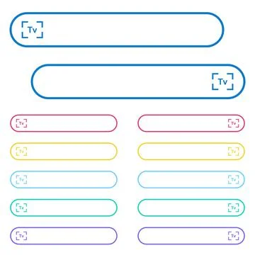Camera time value mode icons in rounded color menu buttons Stockillustratie