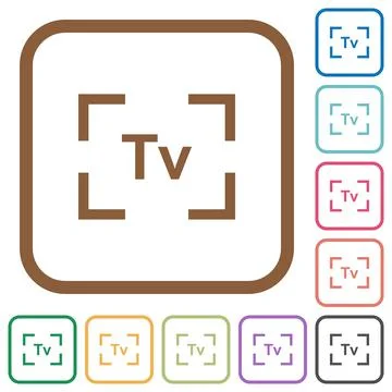 Camera time value mode simple icons Stock Illustration