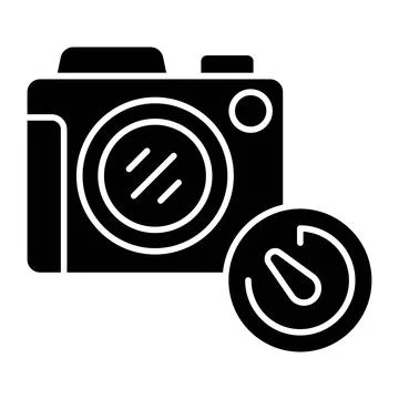 Camera Timer Glyph Icon Stock Illustration