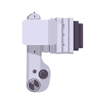Camera Top View Flat Illustration. Clean Icon Design Element on Isolated Wh.. Stock Illustration