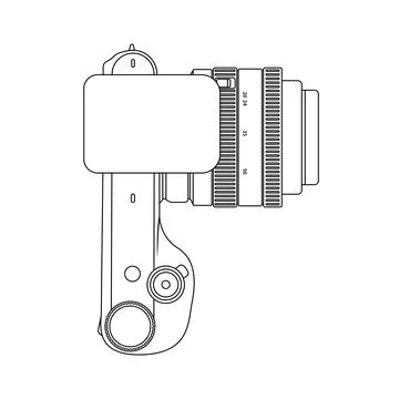 Camera Top View Outline Icon Illustration on Isolated White Background Stock Illustration