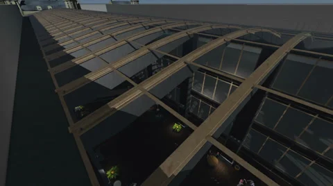 Camera track through modern office buildings with employees Stock Footage 34288320