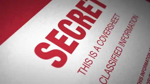 Camera tracks across the coversheet 'Secret' document Видео 237431138
