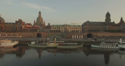 Camera tracks sideways through grass with Dresden behind. Stock Footage 67499039