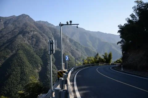Camera for Traffic Violations on the Road Stock Photos