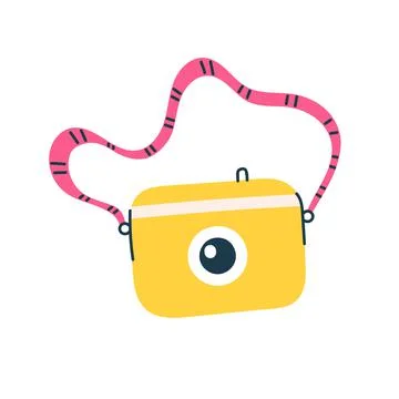 A camera in a trendy doodle style Stock Illustration