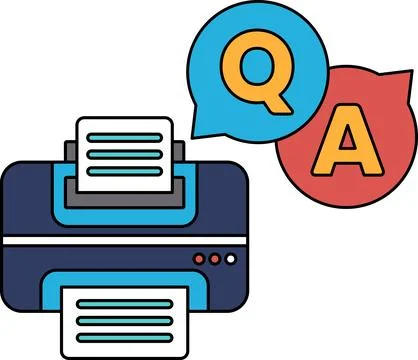 A camera is on a tripod and is pointing at a Q and A sign Stock Illustration