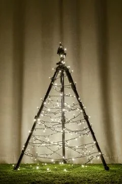 Camera Tripod Christmas Tree Foto stock