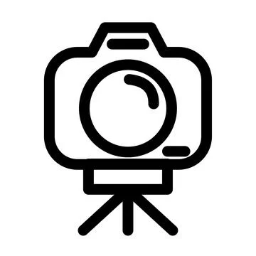 Camera on a tripod - clean and modern Photography and videography icon イラスト素材