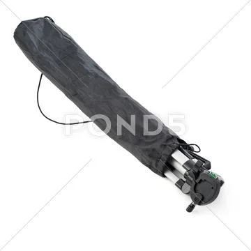 Camera tripod in cover over isolated white background Stock Photos