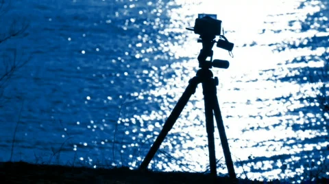 Camera on tripod. Stock Footage 707508