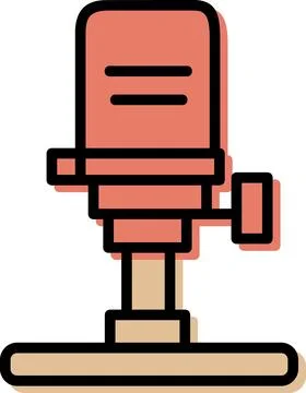 Camera Tripod Head Flat Design Icon 스톡 일러스트