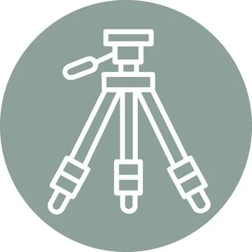 Camera tripod icon line art symbol graphic Stock Illustration