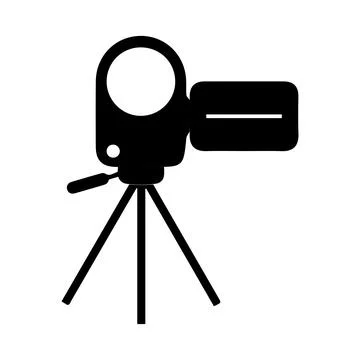 Camera tripod icon stands on a special front view 스톡 일러스트