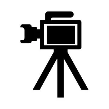 Camera tripod icon stands on a special front view 스톡 일러스트