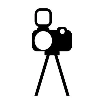 Camera tripod icon stands on a special front view 스톡 일러스트