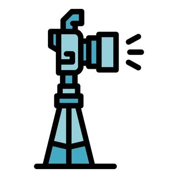 Camera tripod icon vector flat Stock Illustration