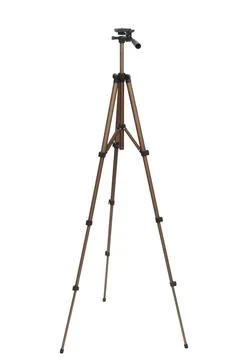 Camera tripod isolated on white background. Photography equipment for stabi.. Stock Photos