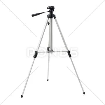 Camera tripod over isolated white background Stock Photos
