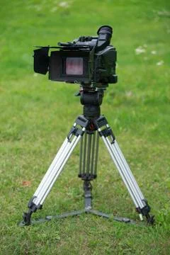Camera on tripod 写真素材