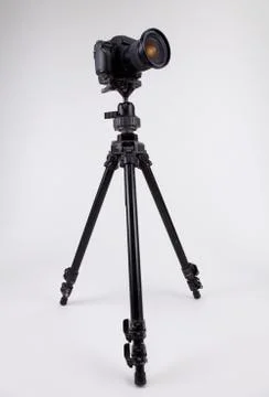 Camera with tripod 스톡 사진