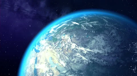 Camera turns to Earth, beautiful 3D animation. Stock Footage 65028221