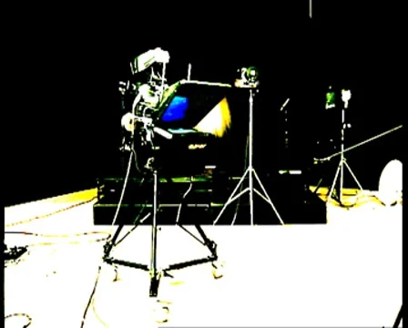 The camera in the TV booth Stock Footage