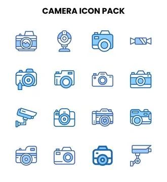Camera Two Colour Icons Pack Stock Illustration