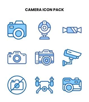 Camera Two Colour UI Icons Pack Stock Illustration