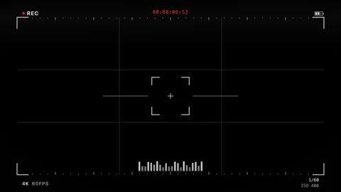 Camera UI Animation Recording with Black Background Stock Footage 340302351