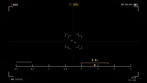 Camera UI Animation Recording on Black Background with Dynamic Elements Stock Footage 340302363