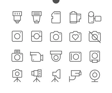 Camera UI Pixel Perfect Well-crafted Vector Thin Line Icons 48x48 Ready for Stock Illustration