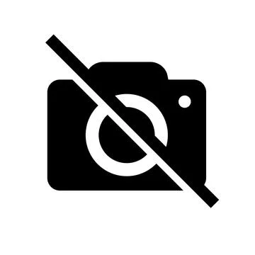 Camera unavailable silhouette icon. Vector. Stock Illustration