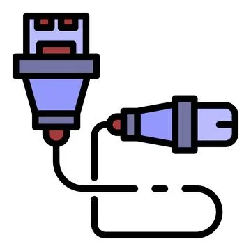 Camera usb cable icon color outline vector Stock Illustration