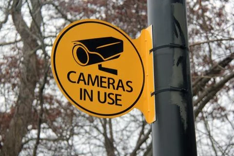 Camera in use sign Stock Photos