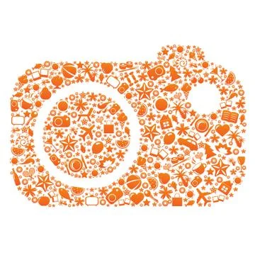 Camera from vacation signs Stock Illustration