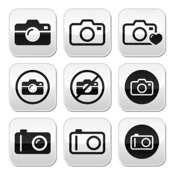 Camera vector buttons set Stock Illustration