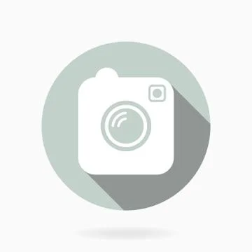 Camera Vector Icon With Flat Design Stock Illustration